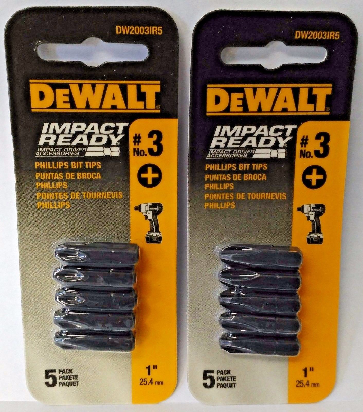 Dewalt DW2003IR5 #3 Phillips Impact Ready Screw Tips 2PKS