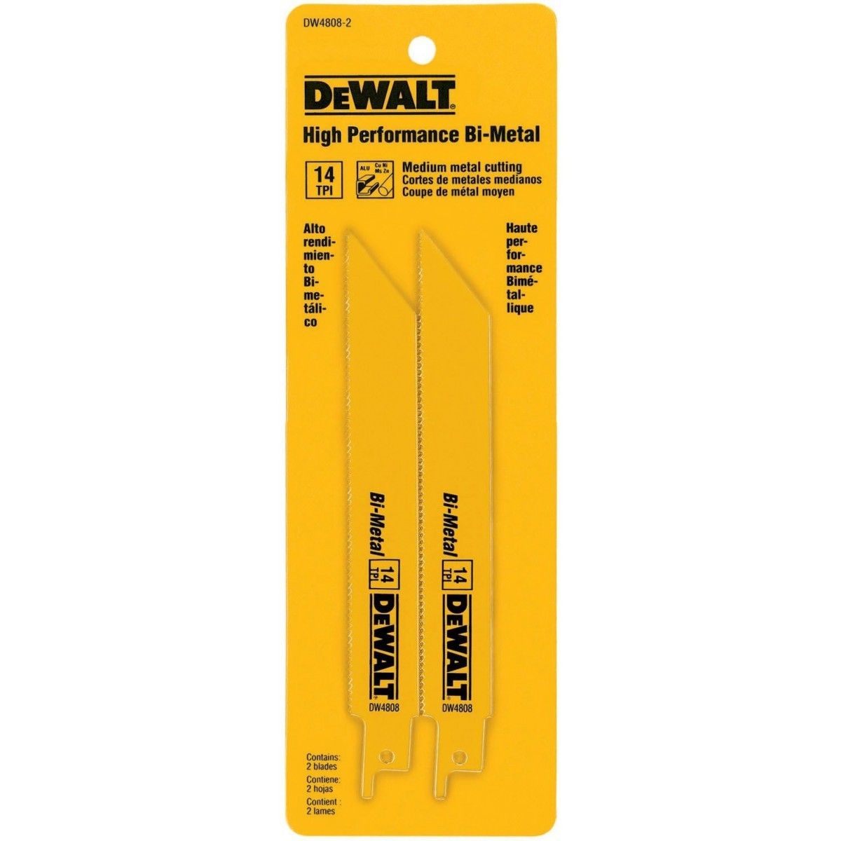 Dewalt DW4808-2 6" x 14 TPI HP Bi-Metal Reciprocating Saw Blades USA