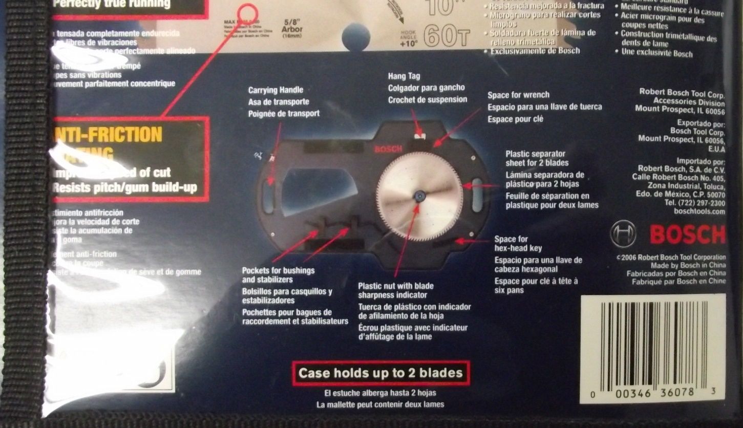 Bosch PRO1060CHB 10" x 60 TPI Chipboard / OSB Saw Blade