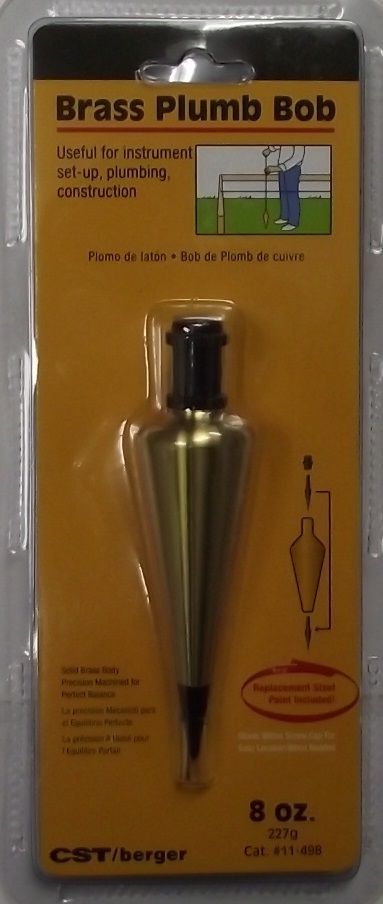 CST Berger 11-498 Solid Brass Plumb Bob 8 oz .