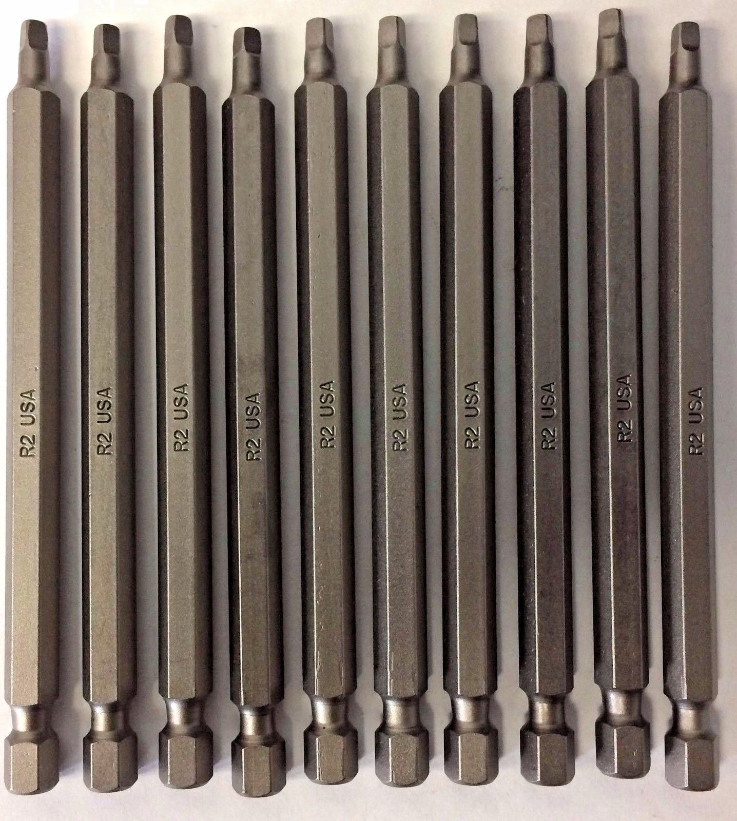 Bosch 9915032 #2 x 4" Square Drive Power Screw Tips USA 10 Pieces