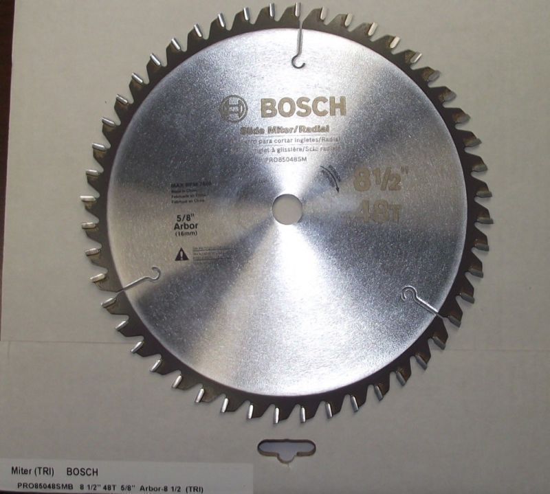 Bosch PRO85048SMB 8-1/2" x 48T ATB w/one Flat Grind Carbide Saw Blade 5/8" Arbor