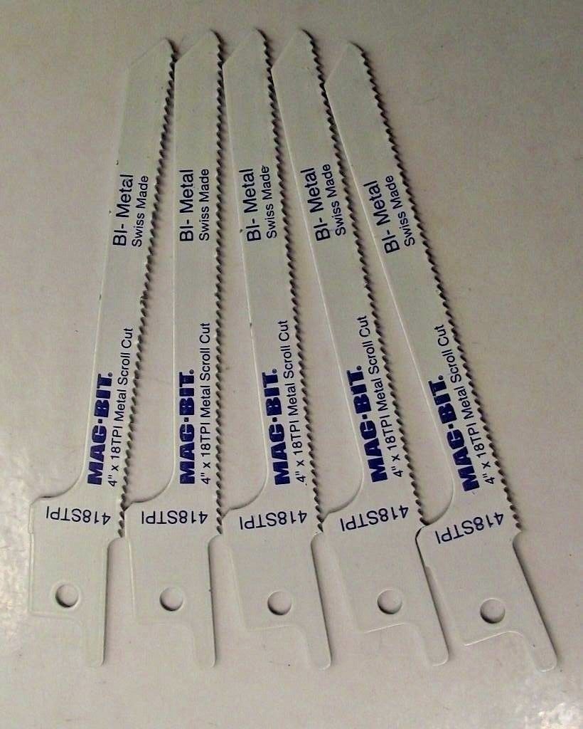 Mag-Bit by Bosch 2608656926 418S 4" x 18 TPI Bi-Metal Reciprocating Blades 5PCS