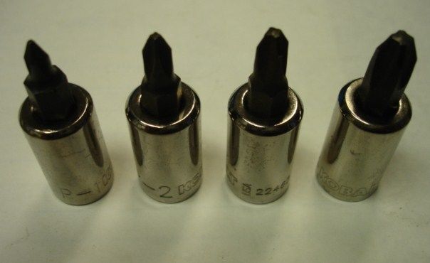 Kobalt 22464SET 4 Piece 3/8" Drive Phillips Bit Tips USA