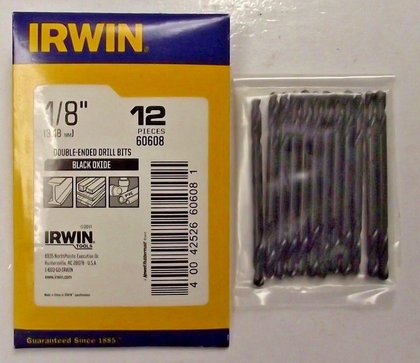 Irwin 60608 1/8" Double Ended Body Drill Bit (Pack of 12 Bits)