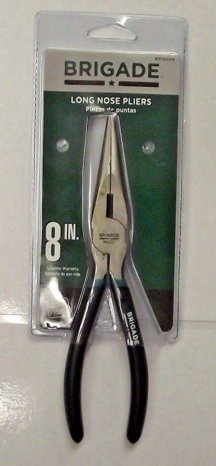 Brigade BR10704 8" Long Nose Cushion Grip Pliers