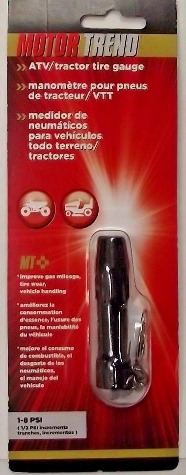 Motor Trend TGM-1304 ATV/Tractor Low Pressure Tire Pressure Gauge Reads 1-8 PSI