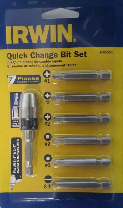 Irwin 1885551 7 Piece Quick Change Bit Set