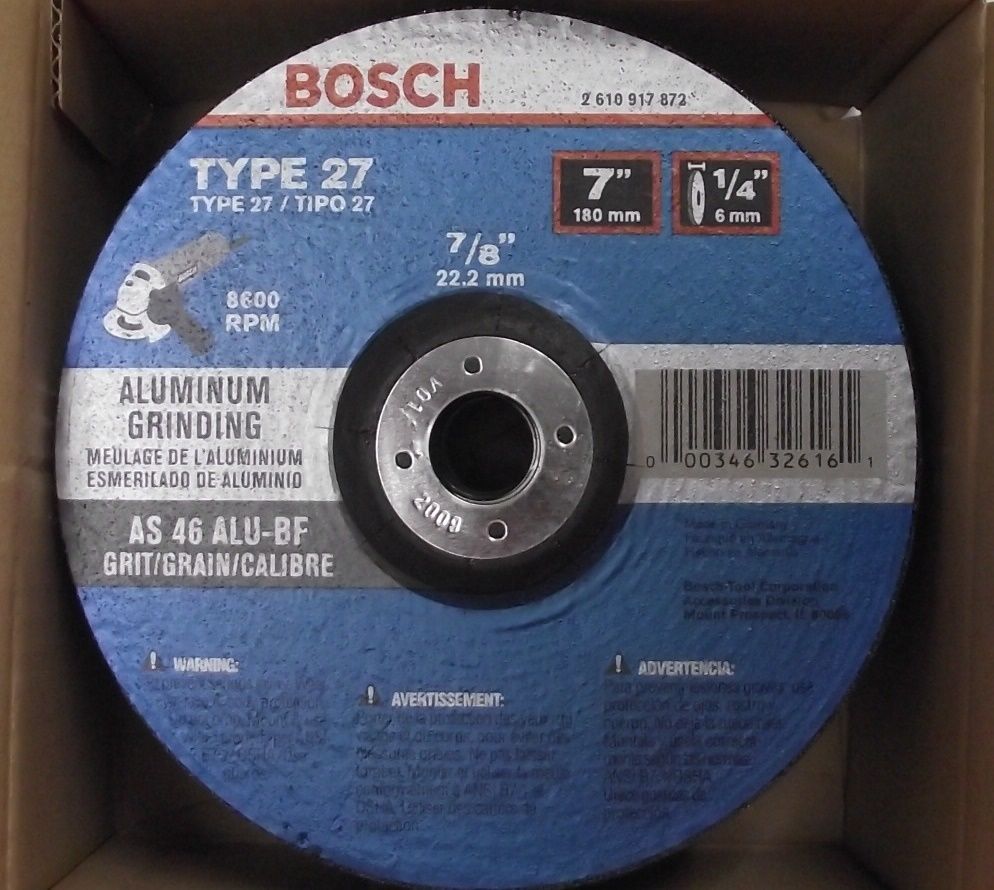 Bosch GW27AL700 1/4" x 7" Type 27 Grinding Wheels For Aluminum 10pcs.