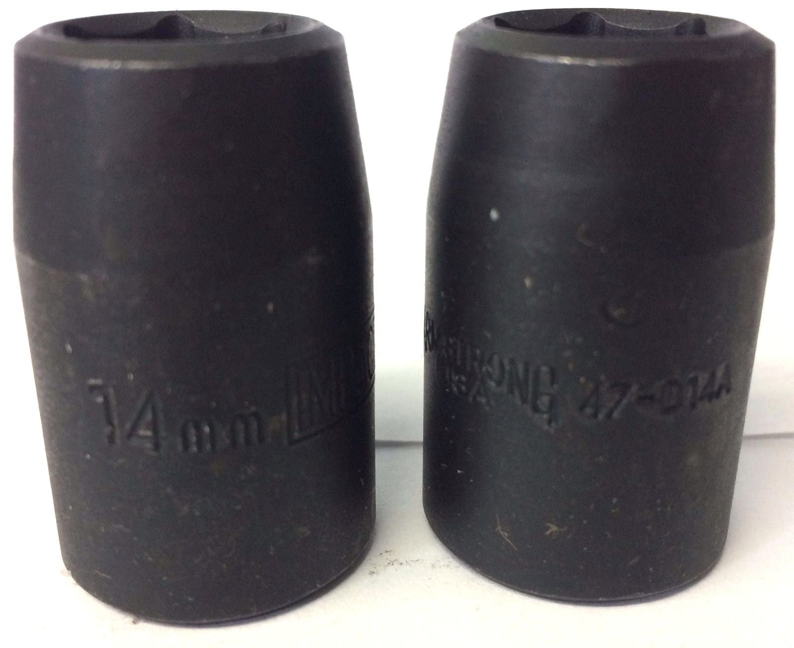Armstrong 47-014A 14mm 1/2" Drive Impact Socket 6pt. USA 2PCS