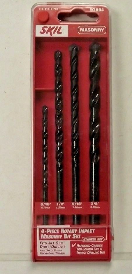 Skil 97004 4pc. Rotary Hammer Drill Bits 3/16 to 3/8 USA
