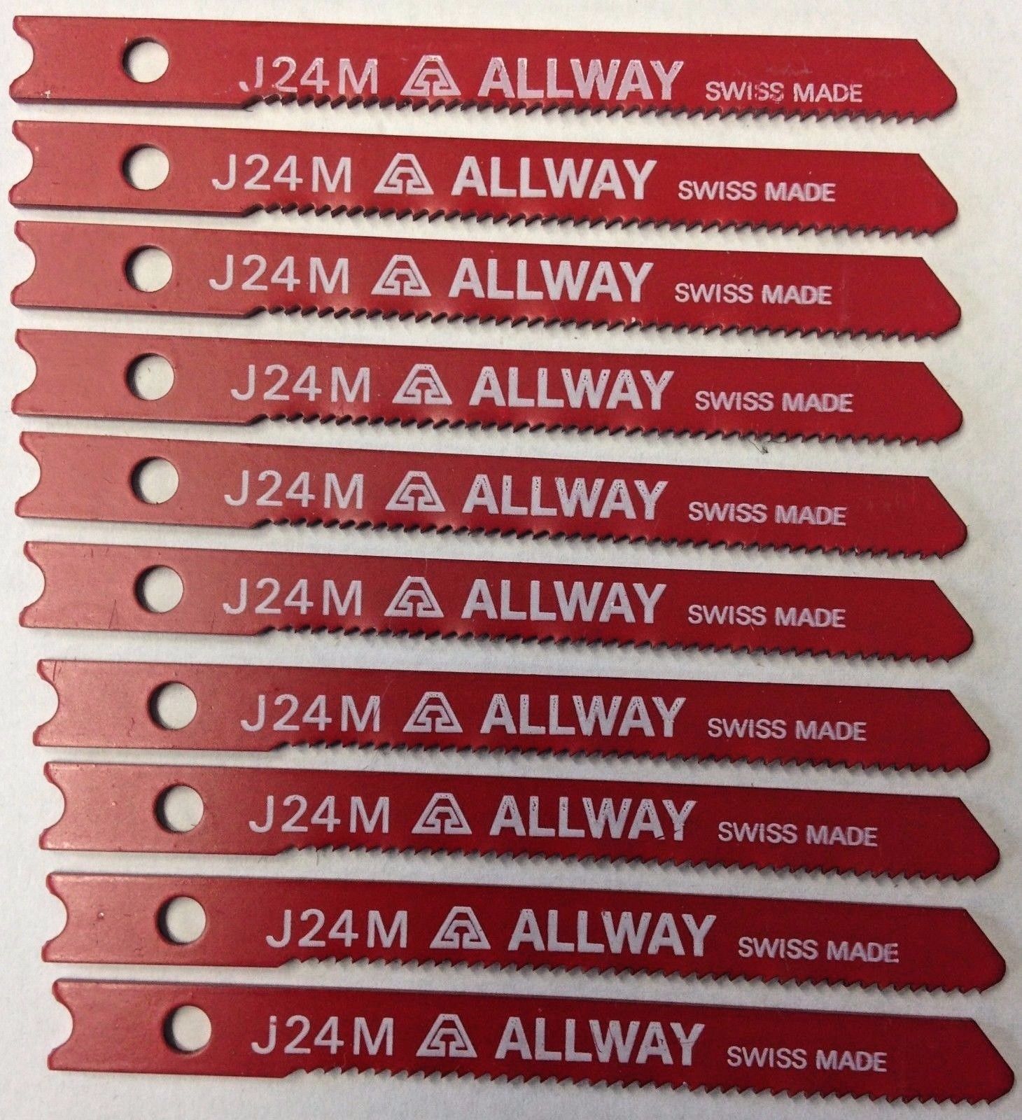 Allway J24M 2-3/4" x 24 TPI U-Shank Jigsaw Blades Swiss 2608638537 10 Pieces