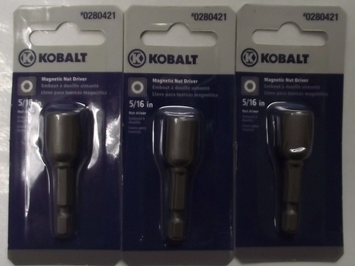 Kobalt 0280421 Magnetic Nutsetter 5/16" x 1-15/16" 3pcs.