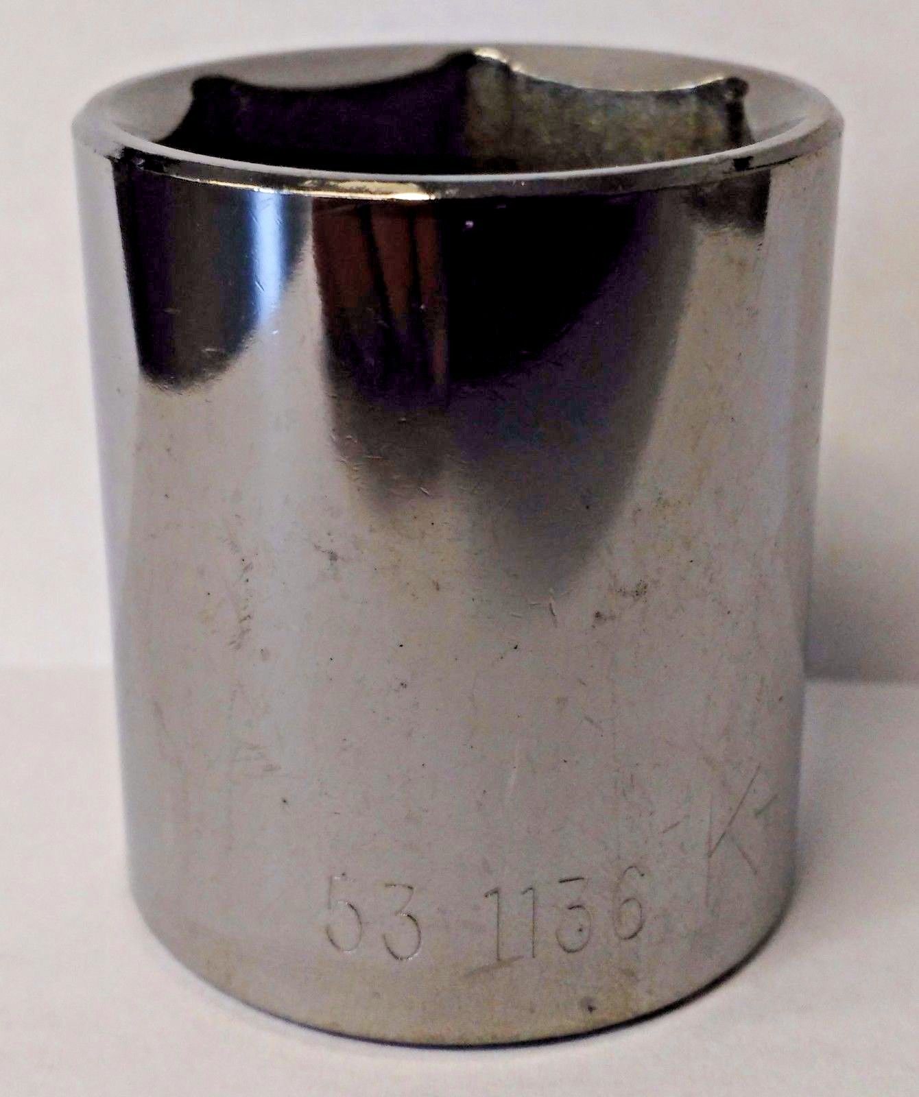 KD Tools 531136 1/2" Drive 6 Point Standard Socket 1-1/8" USA