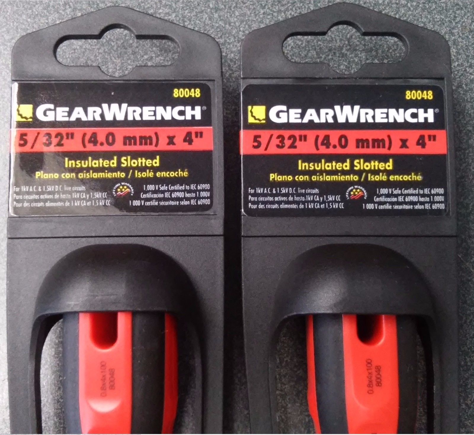 Gearwrench 80048 5/32" 4.0mm x 4" Slotted Screwdriver 2pcs
