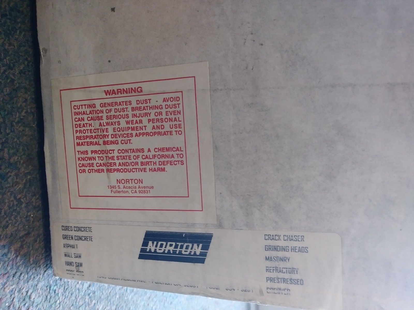 Norton 70184690947 30" x 187 x A34 VMax High Speed Wall Sawing - Wet Cutting