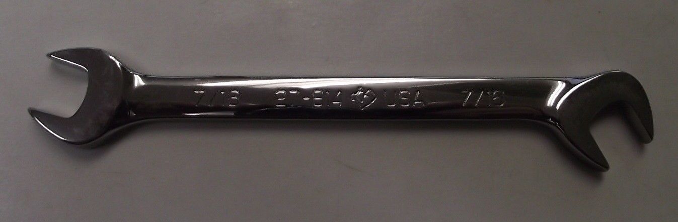 Armstrong 27-814 7/16" Open End 15 And 60° Full Polish Angle Wrench USA