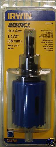 Irwin 373112A 1 1/2" Bi-Metal Hole Saw & 3/8 Arbor