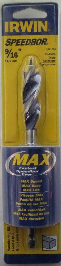 Irwin 3041014 9/16" Max Tri-Flute Woodboring Bit