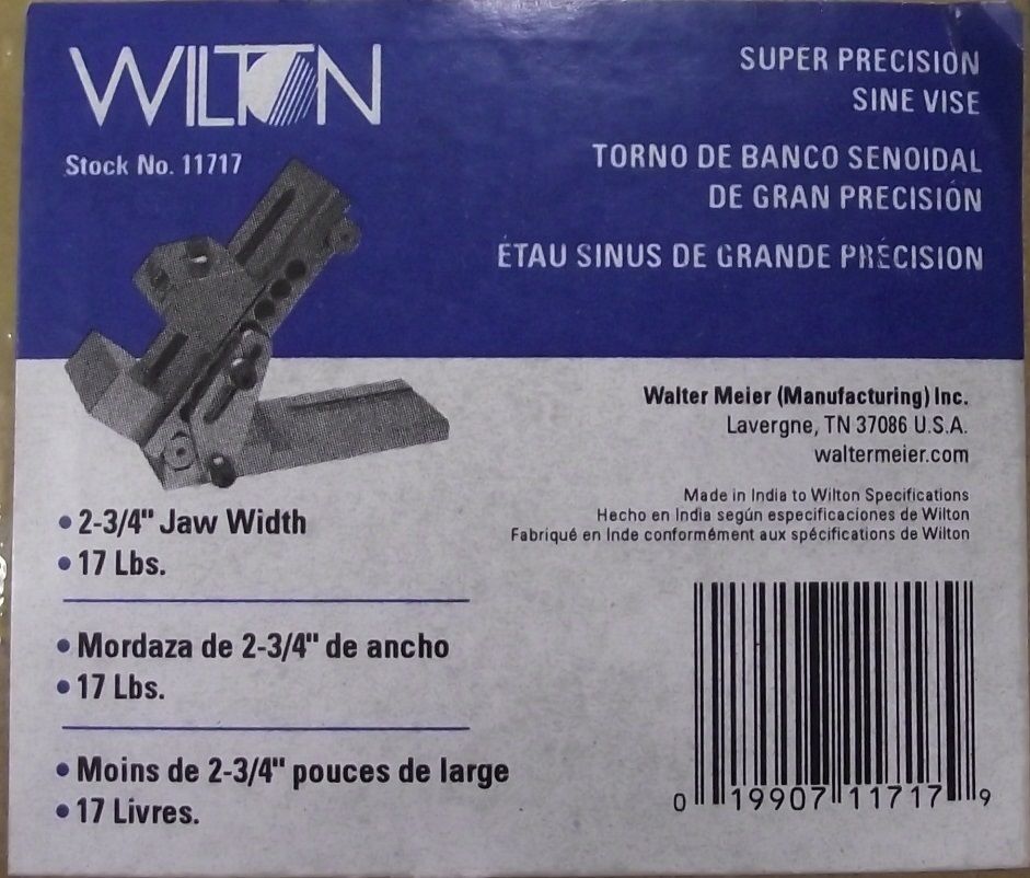 Wilton 11717 Super Precision Sine Vise  2 3/4" Jaw Width,