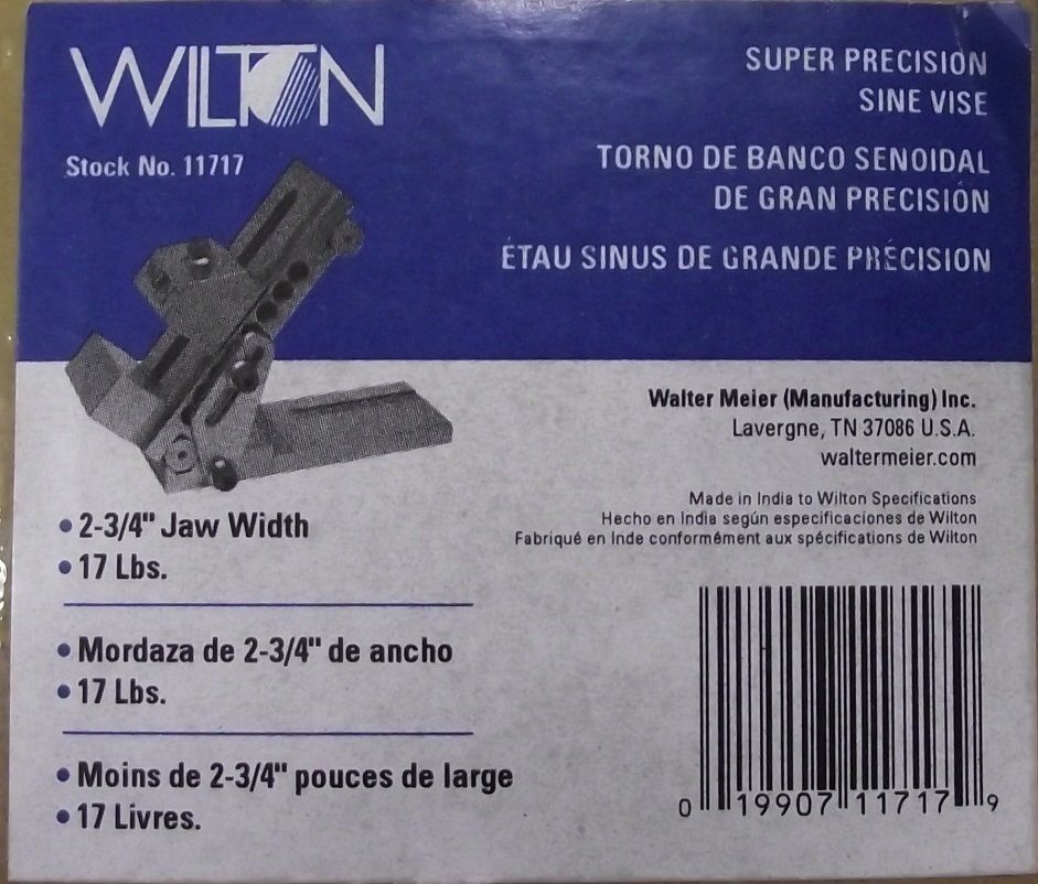 Wilton 11717 Super Precision Sine Vise 2 3/4" Jaw Width,