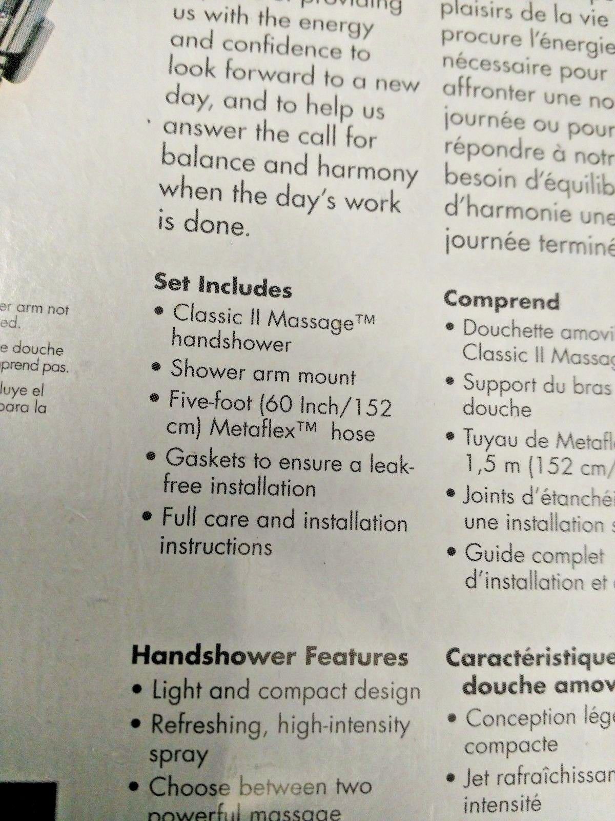 Interbath JV922BW 6 Function Classic 2 Massage Handshower Set