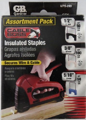 Gardner Bender MPS-203 Assortment Pack Insulated Staples 200Pk