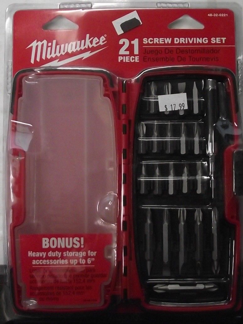 Milwaukee 48-32-0221 21Pc Screw Driving Bit Set