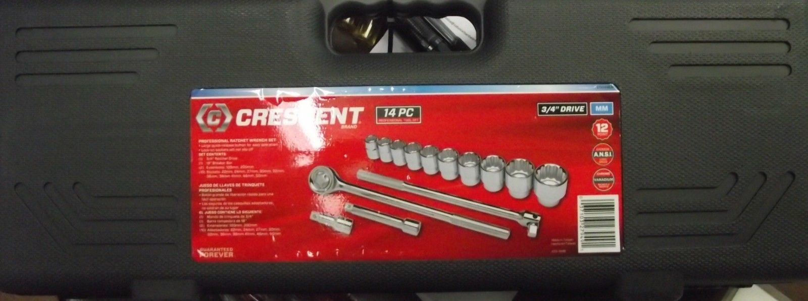 Crescent CTK14MEM 3/4" Drive Metric Mechanics Tool Socket Set - 14 Piece