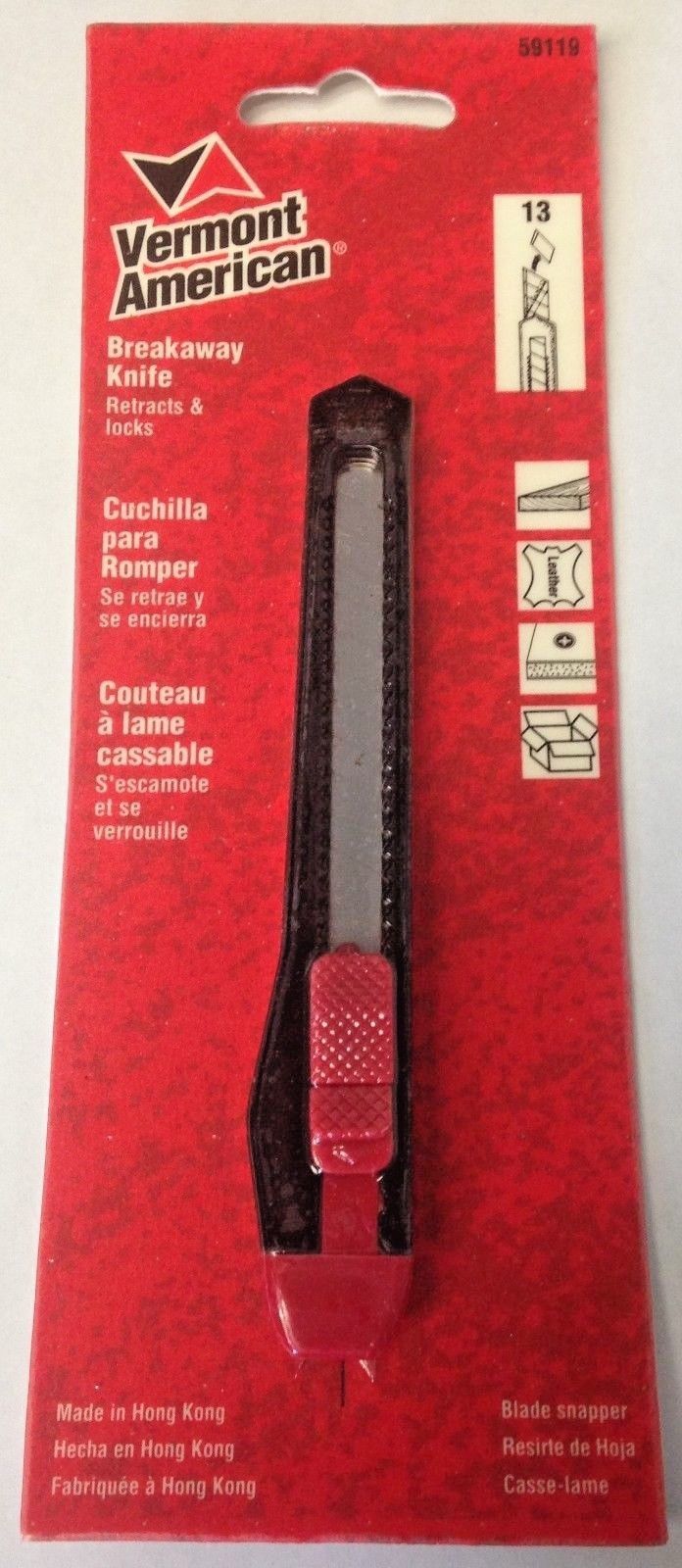 Vermont American 59119 Breakaway Knife (Retracts & Locks)