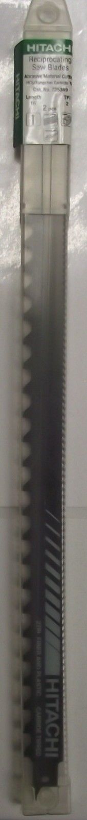 Hitachi 725349 16 Inch Abrasive Material Carbide Tip Recip Saw Blades 2Pack