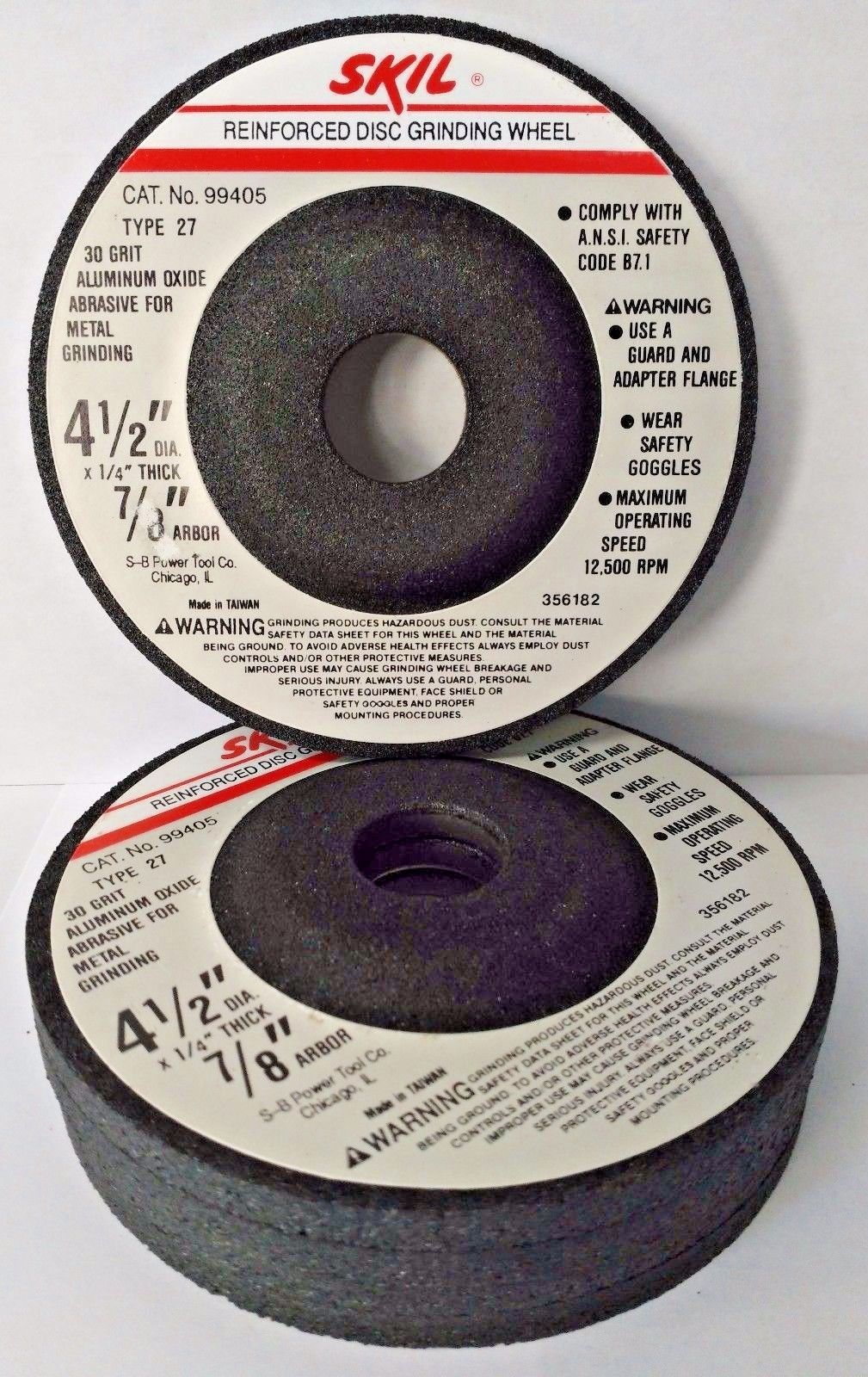 Skil 99405 4½" x 1/4" 30 Grit A/O Metal Grinding Wheels 5 Pack