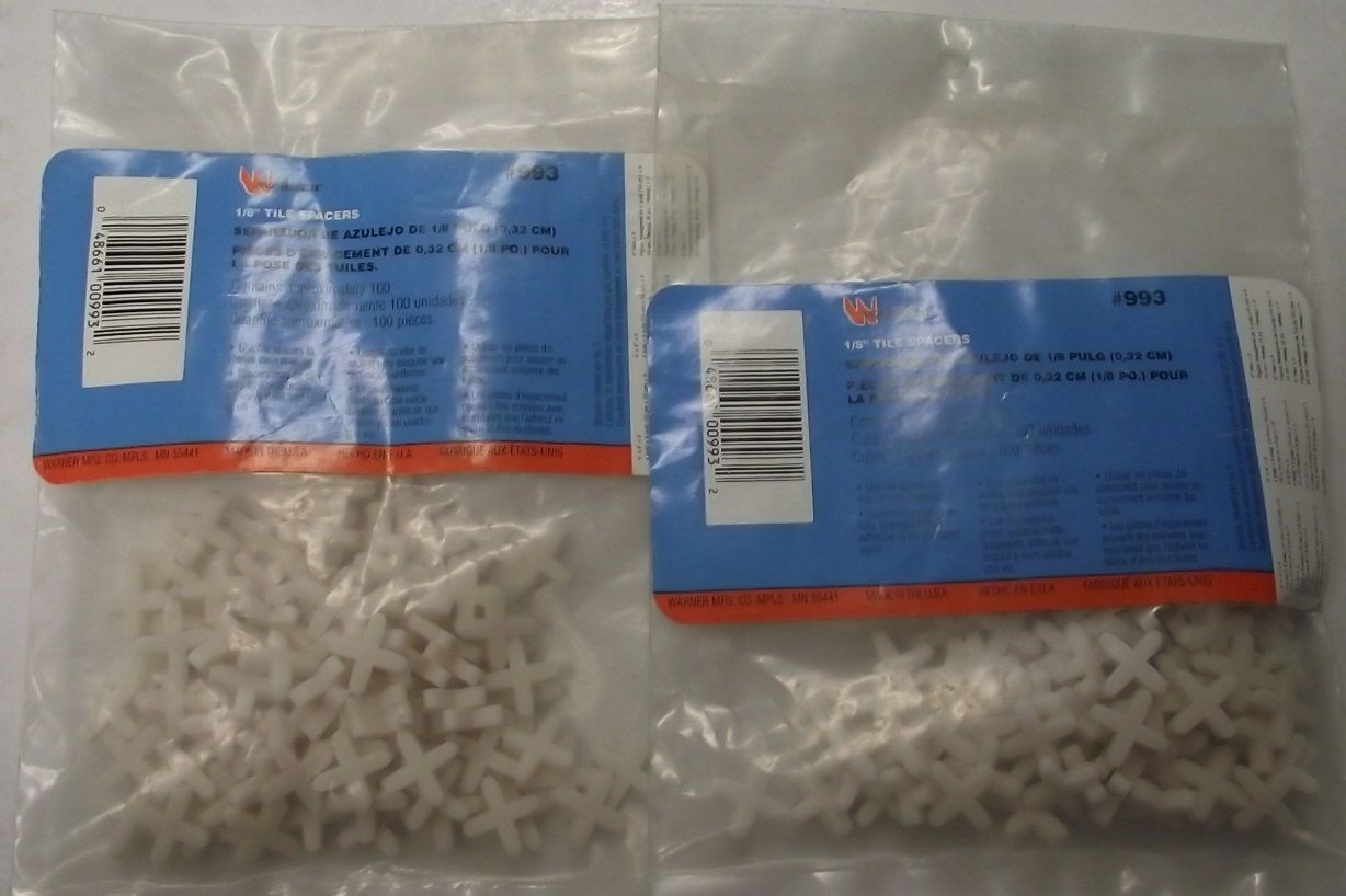 Warner 993 1/8" Tile Spacers 2 Packs Of 100 USA