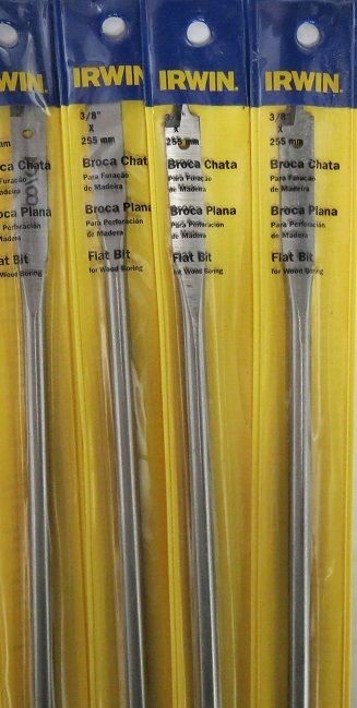 Irwin IW703 3/8" x 10" Flat Boring Bit 4 PCS
