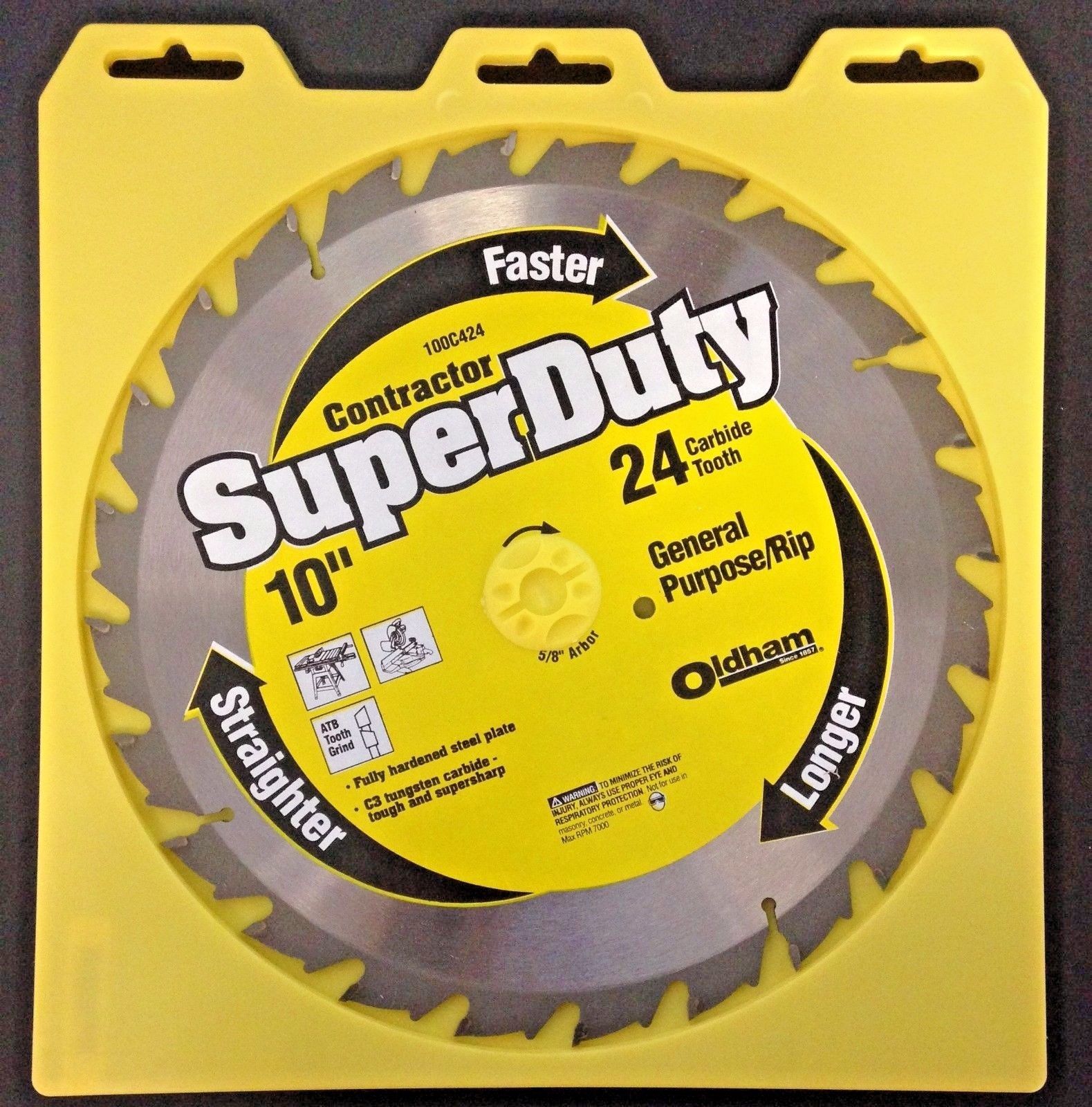 Oldham 100C424 Contractor Super Duty 10" x 24 Carbide Tooth Saw Blade