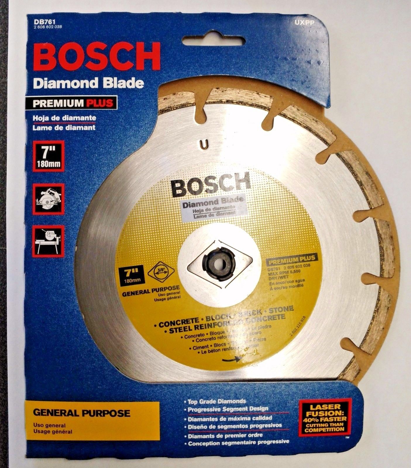 Bosch DB761 Premium Plus 7" General Purpose Diamond Saw Blade