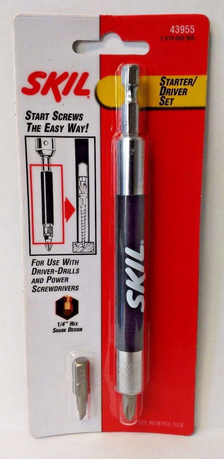 Skil Screw Starter/Driver Set w/#2 Phillips #6 Slotted Bits Model 43955