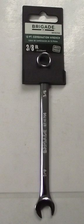 Brigade BR10708 3/8" Full Polish Combination Wrench 12pt