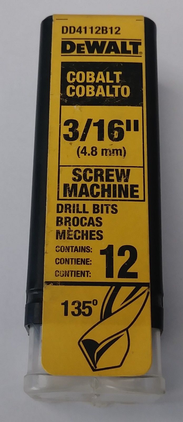 DeWalt DD4112B12 3/16" Cobalt Screw Machine Drill Bit 12 Bits Germany