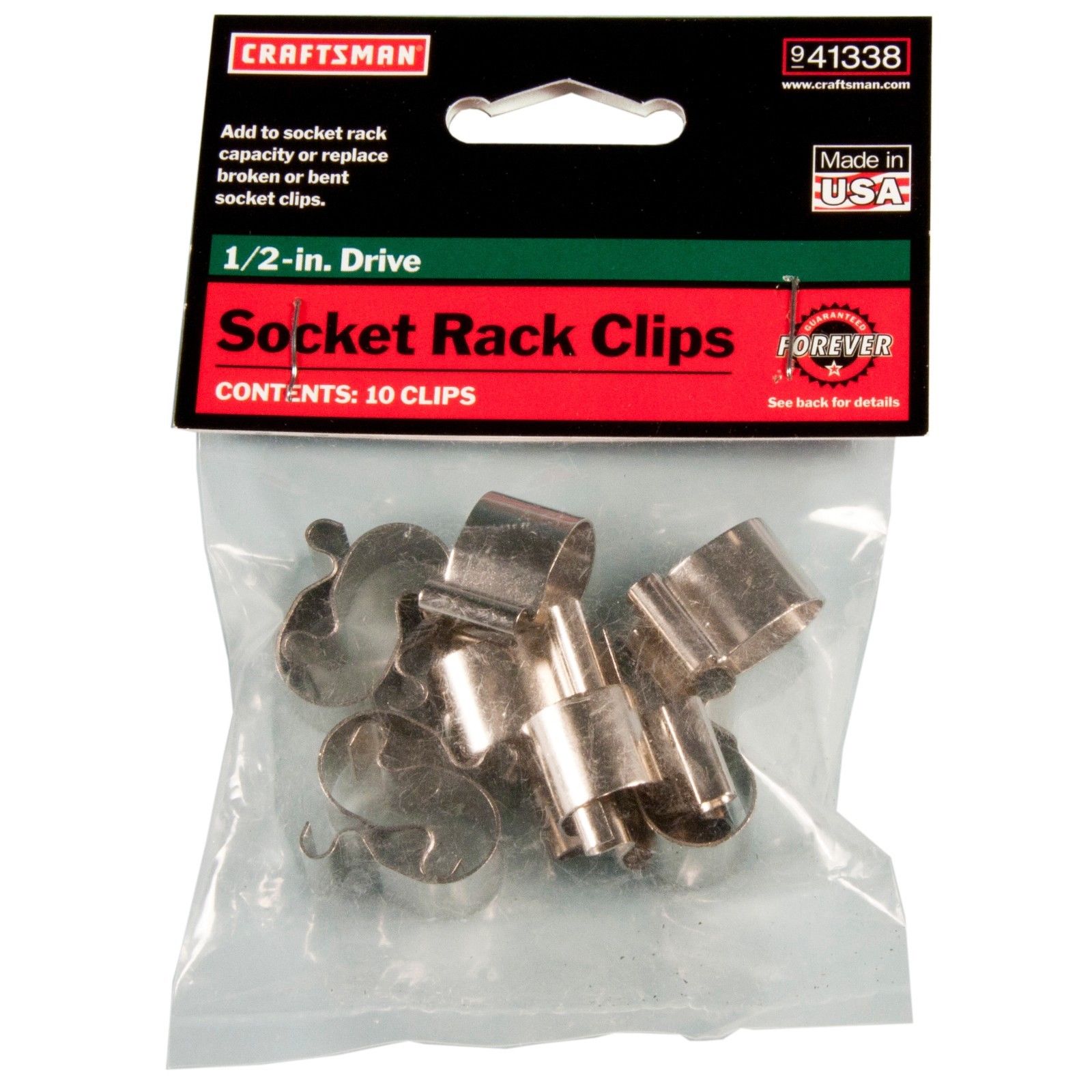 Craftsman 41338 1/2" Drive Replacement Socket Clips 10 Per Bag USA