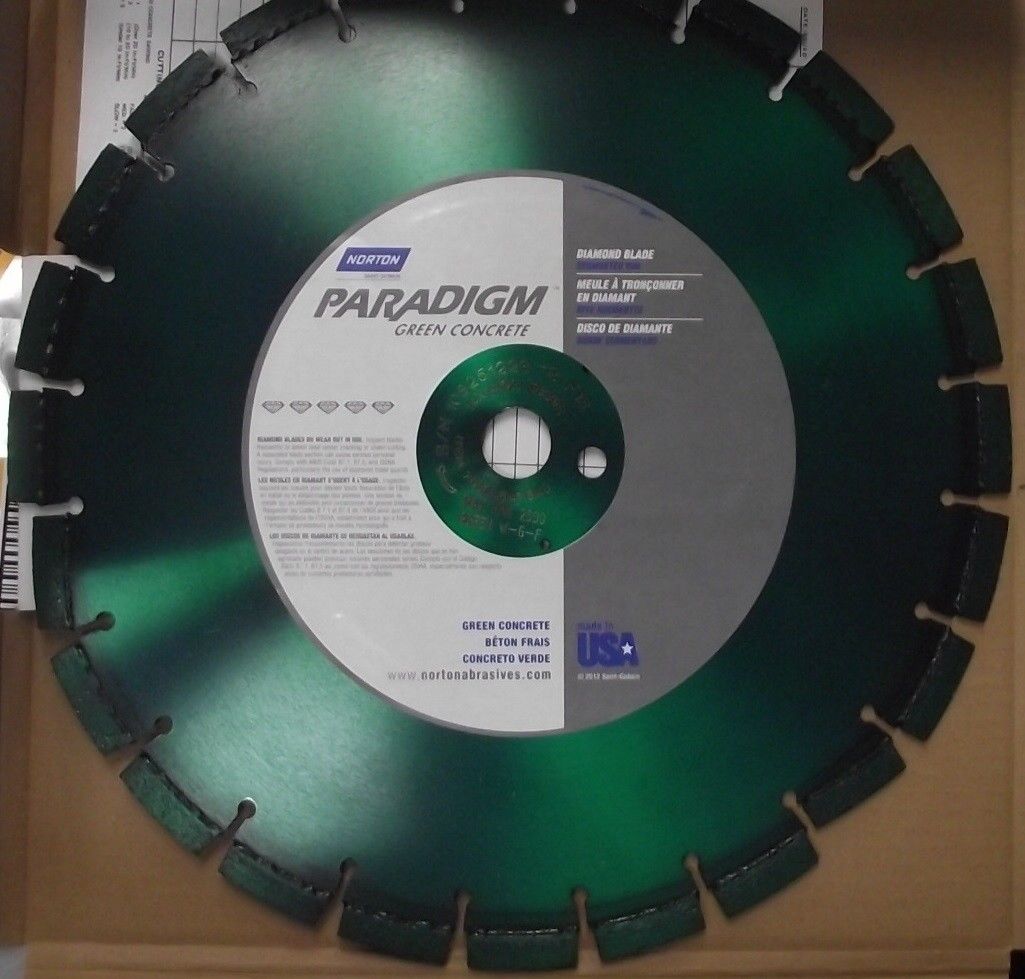 Norton Paradigm 70184647640 14" Cured Concrete Diamond Saw Blade USA