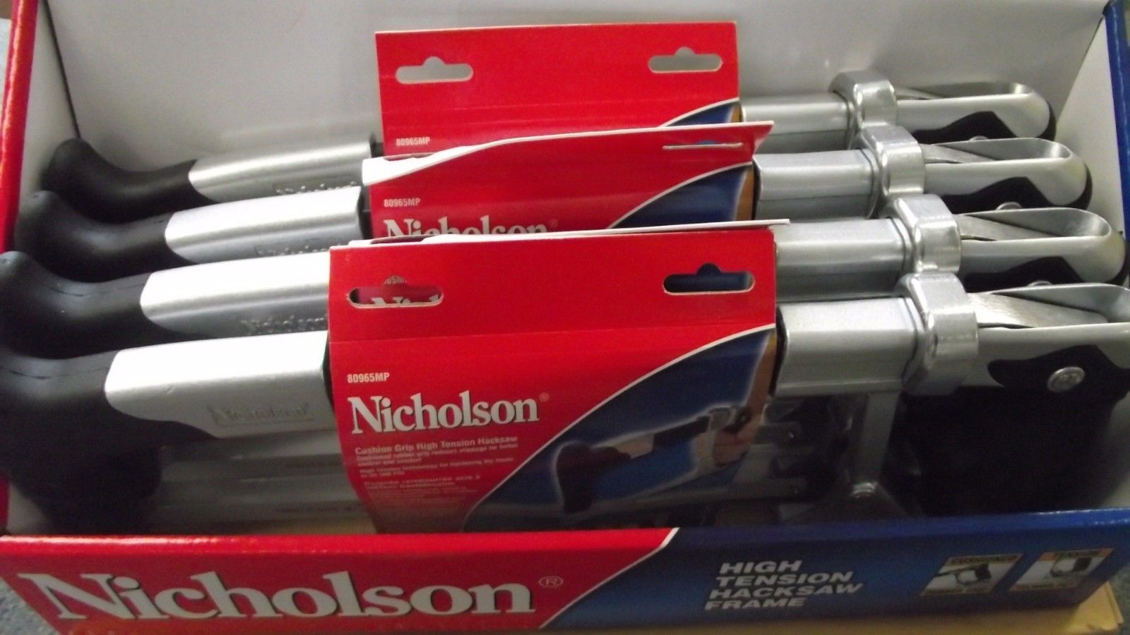 Nicholson 80965MP Cushion Grip High Tension Hacksaw 4 Saws