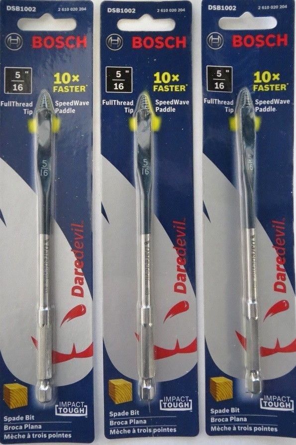 Bosch DSB1002 5/16" X 6" Daredevil Spade Bit 3 Packs