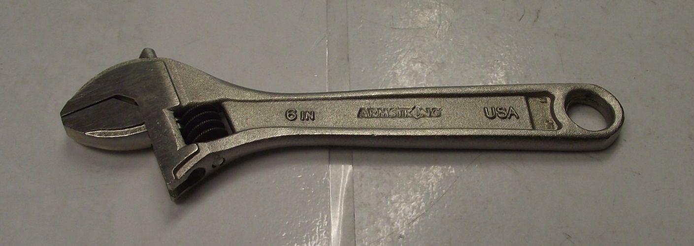 Armstrong 28-406 6" Chrome Finish Wide Mouth Adjustable Wrench USA