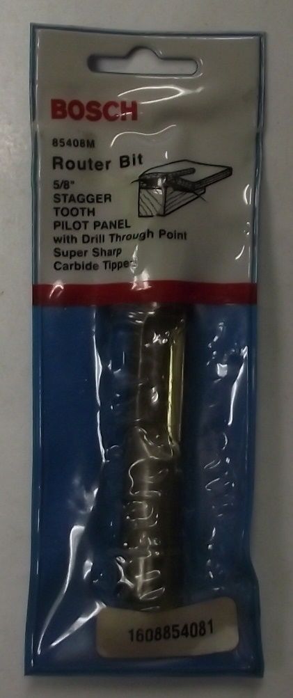 Bosch 85408M 5/8" Carbide Tipped Staggertooth Pilot Panel Router Bit USA