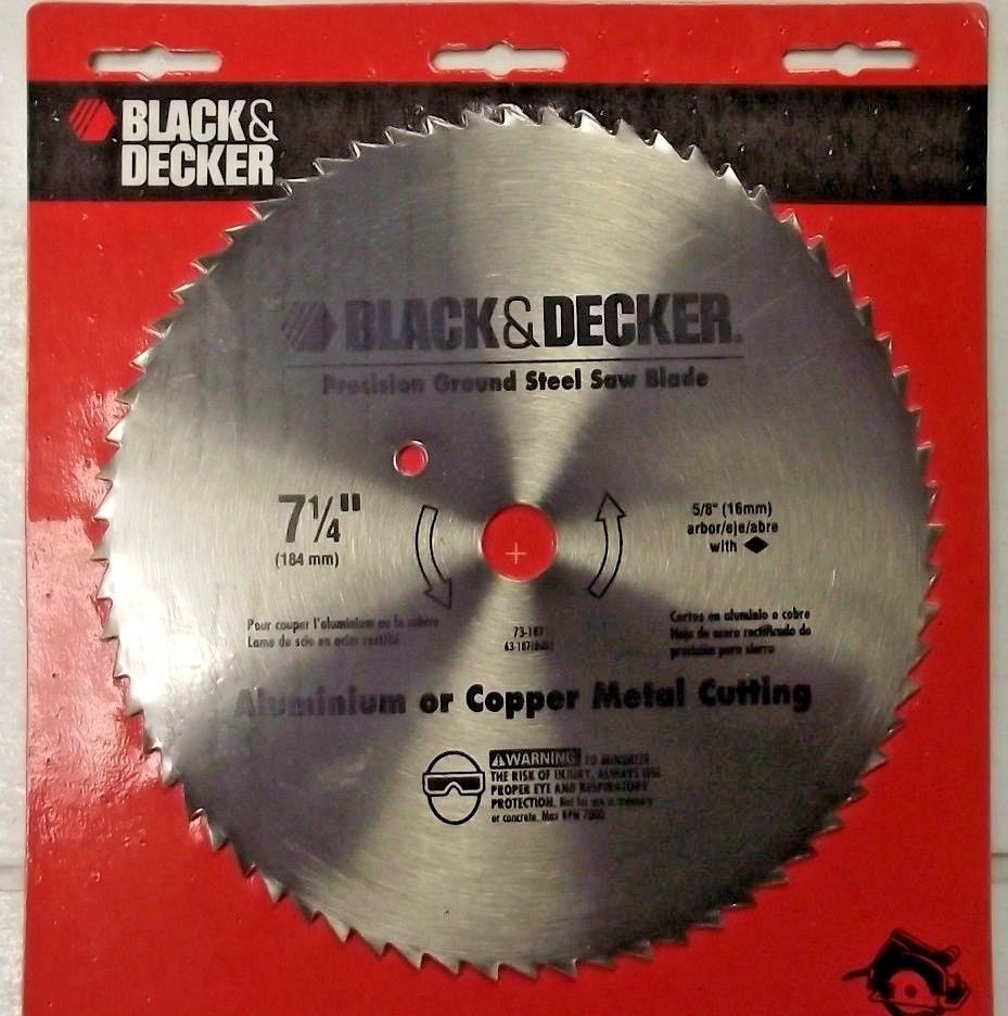 Black & Decker 73-187 7-1/4" Precision Ground Steel Saw Blade Aluminum & Copper