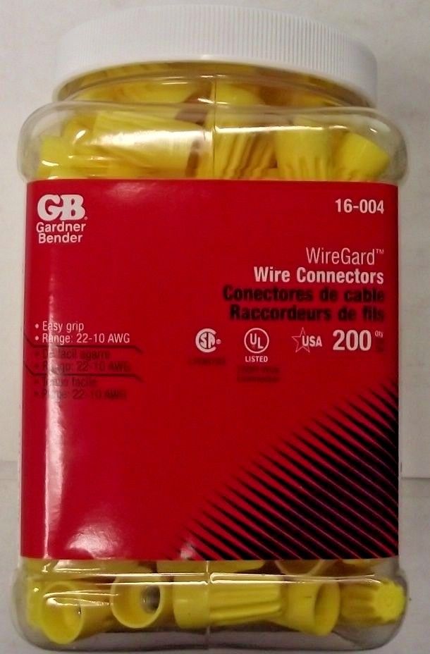 Gardner Bender 16-004 Yellow Wire Connectors 200 Pack USA