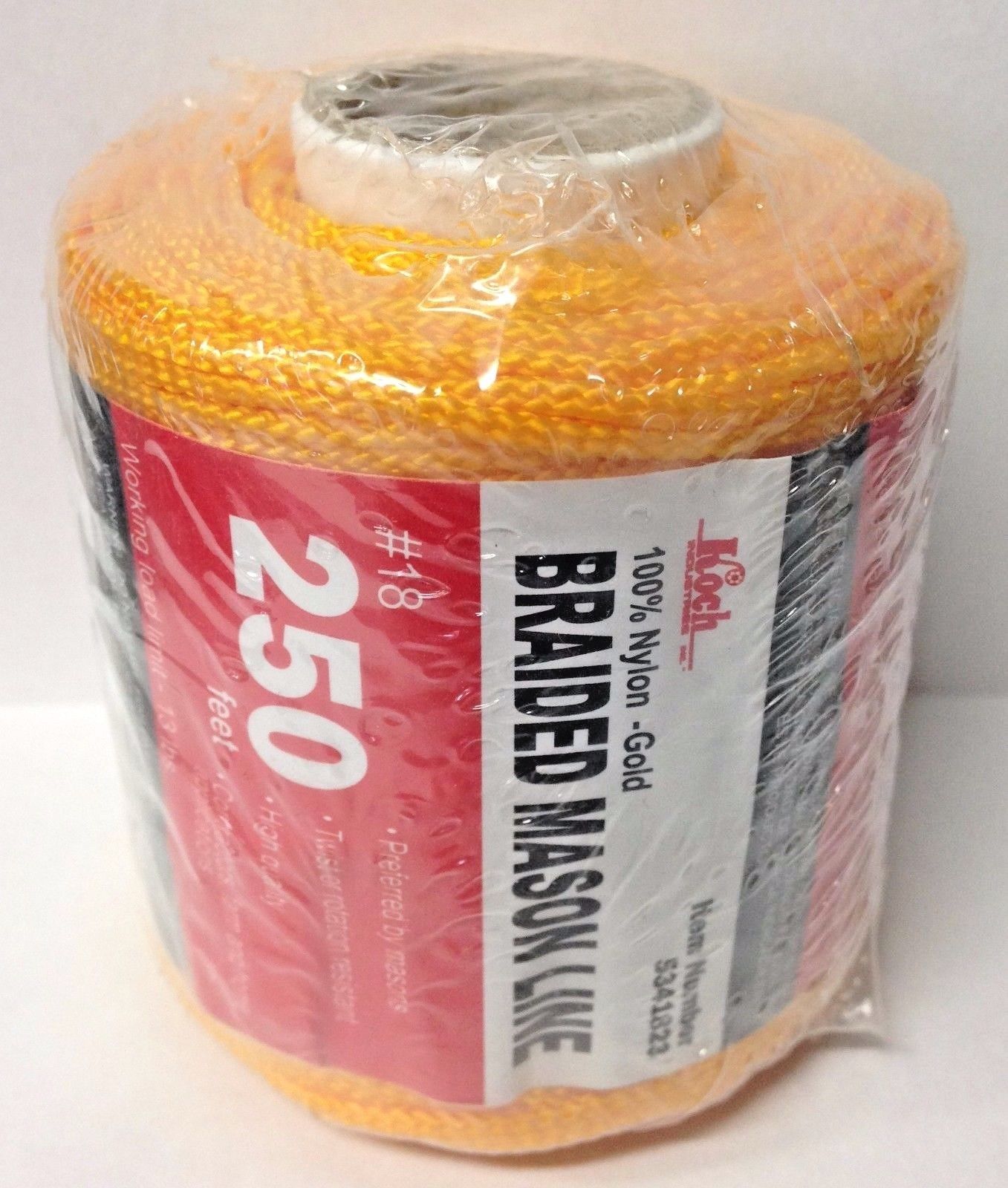 Koch Industries 5341823 Nylon (Gold) Braided Mason Line #18 250 Feet