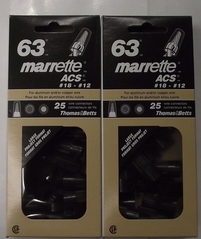 Thomas & Betts ACS63 Wire Connector Twist-On 18-12AWG Nylon Brown (2pks of 25)