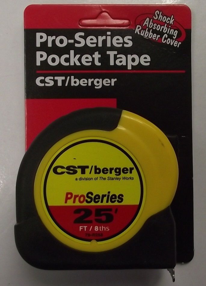 CST/Berger 78-R258 25' Weatherproof Pocket Tape 8th's of an Inch, Inches, & Feet